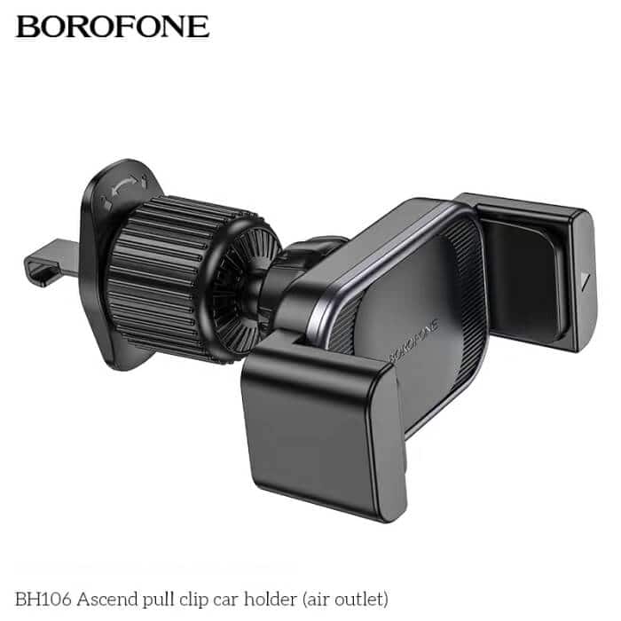 BOROFONE BH106 Ascend Pull Clip Air Vent Car Mount Mobile Phone Holder Air Outlet (Black)