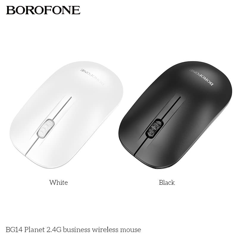 Borofone Wireless Mouse, 2.4GHz with USB Mini Receiver 1000 DPI Optical Tracking For PC/Laptop/MacBook