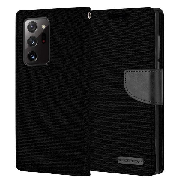 Goospery Canvas For Samsung Galaxy Note Wallet Leather Case Denim Stand Flip Fabric Pouch Credit Card Slots Cover