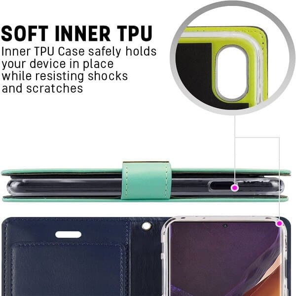 Goospery For Samsung Galaxy Note Rich Diary Wallet Flip Case Leather Card Slots Magnetic Cover