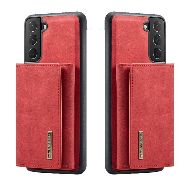 DG.MING Red Samsung Galaxy S22 Plus Magnetic Trifold Wallet Case
