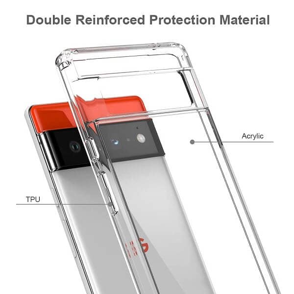 For Google Pixel 8 7 6 Pro 5 5A Clear Case Slim With 4 Corners Hard Back Bumper Cover