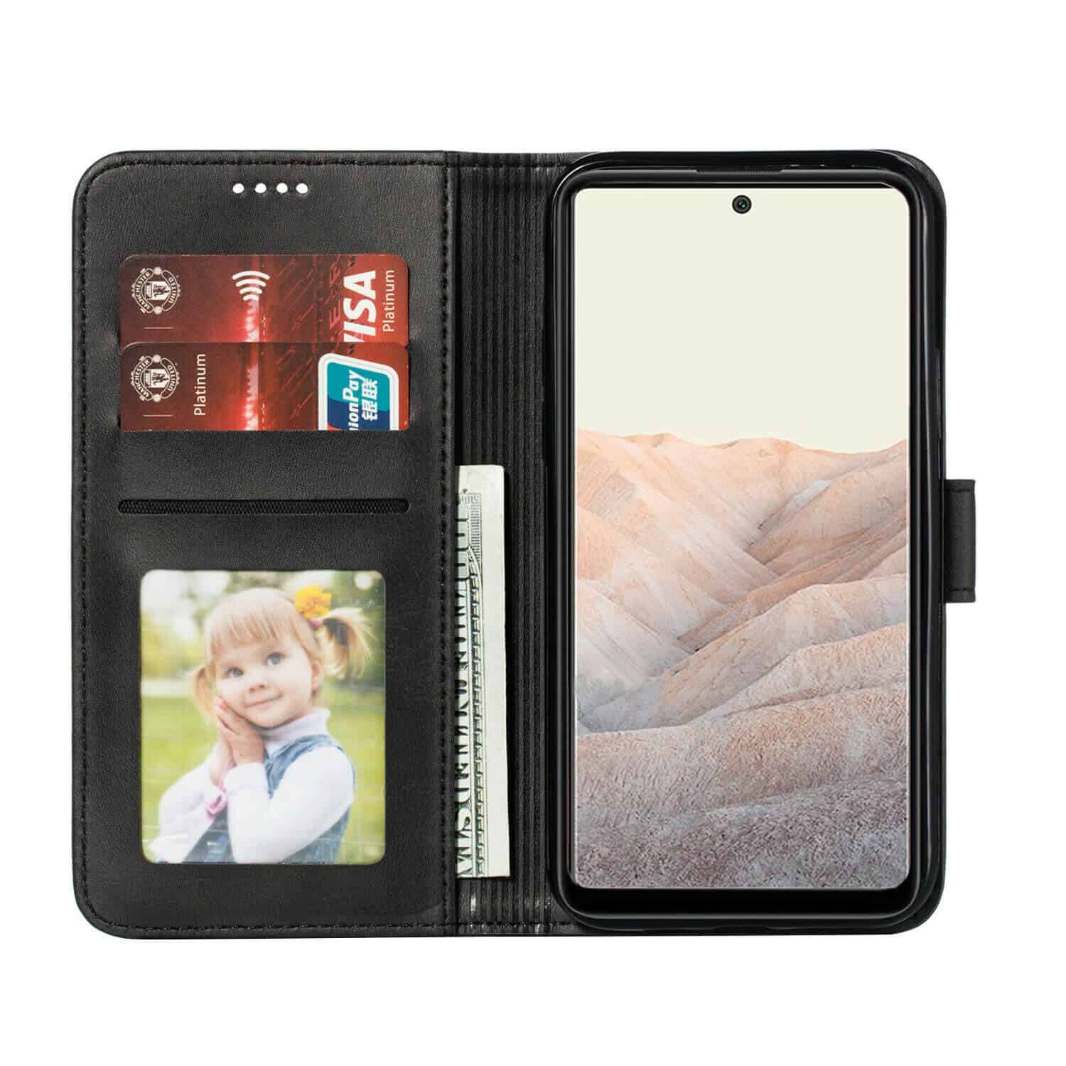 For Google Pixel SupRShield Wallet Leather Card Slots Shockproof Magnetic Stand Cover