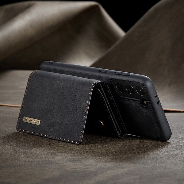 DG.MING For Samsung Galaxy S Series Premium Trifold Wallet Leather Case With 2-in-1 Magnetic Detachable Card Holder Pocket Cover