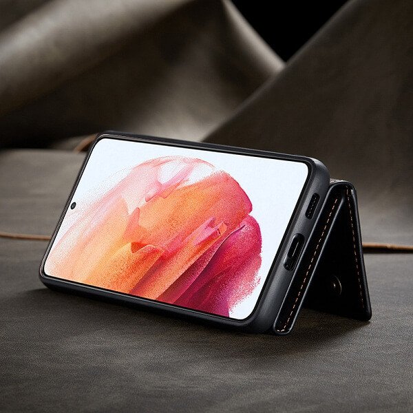 DG.MING For Samsung Galaxy S Series Premium Trifold Wallet Leather Case With 2-in-1 Magnetic Detachable Card Holder Pocket Cover