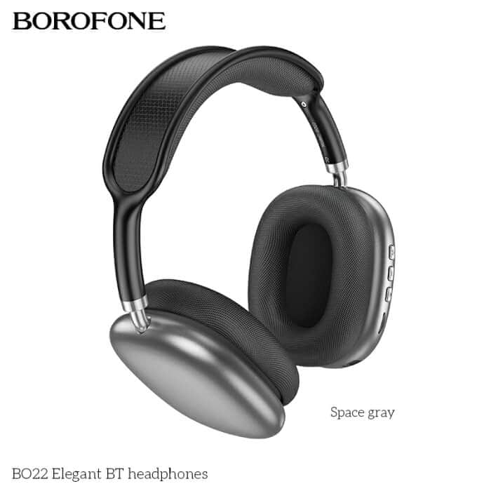 Borofone BO22 Elegant BT Headphone Wireless Bluetooth 5.3 On-Ear Headphones ( Space Grey)