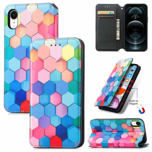 CaseNeo Colored Squares Case Cover For Apple iPhone XR