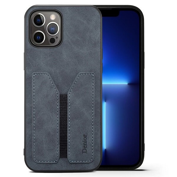 Grey Denior Apple iPhone 13 Pro Leather Case with Wallet Cover