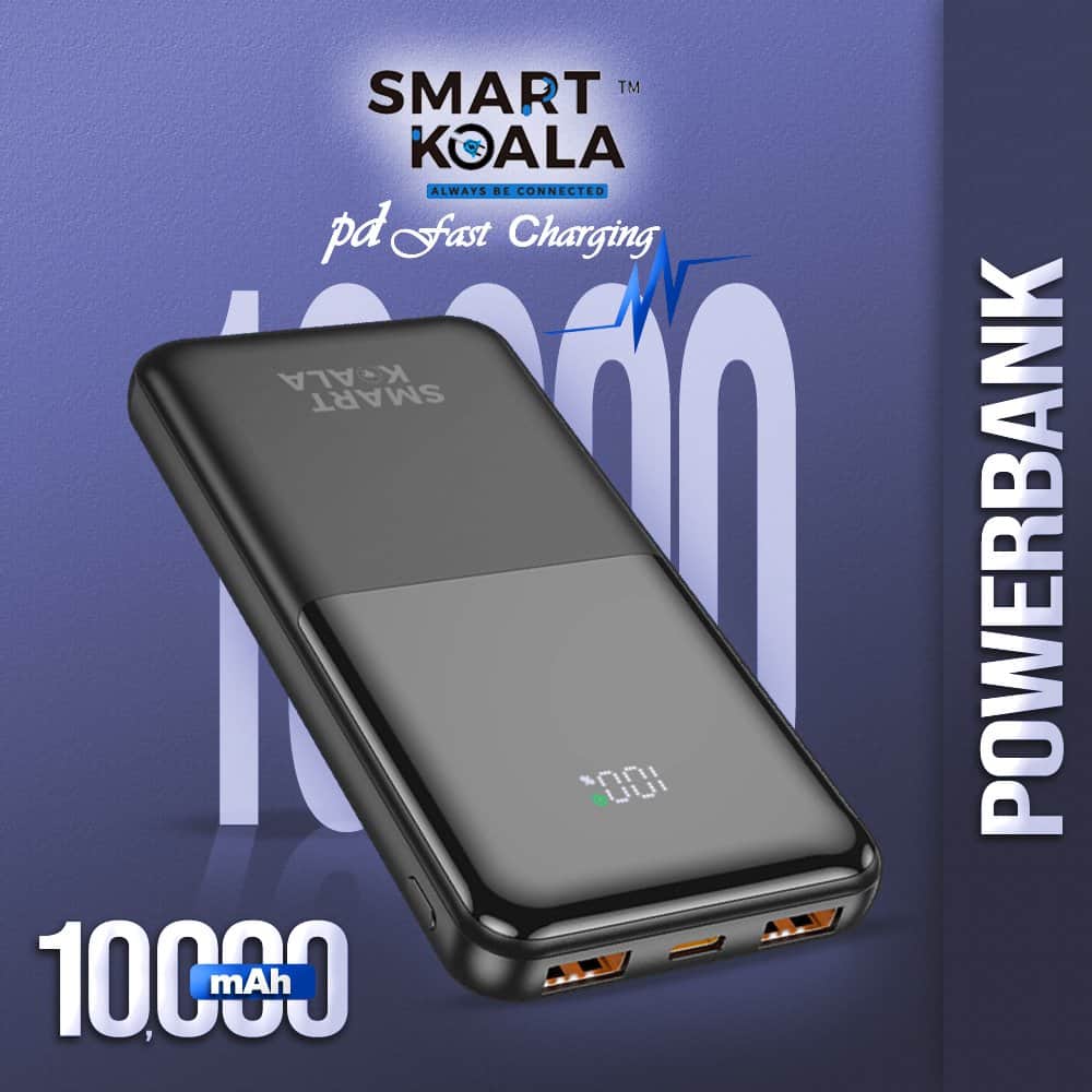 Smart Koala 10000mAh 22.5W+PD20W Fast Charging Charger Portable Power Bank With Digital Display (Black)
