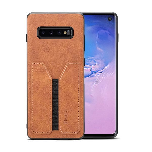 Brown Denior Samsung Galaxy S10 Leather Case with Wallet Cover