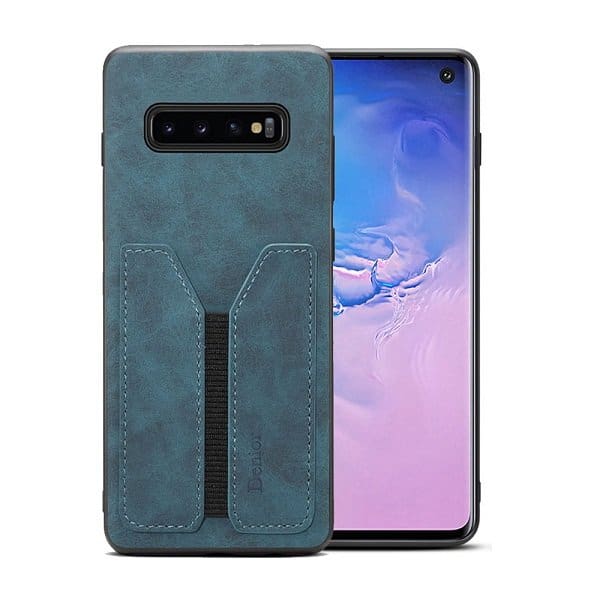 Blue Denior Samsung Galaxy S10 Leather Case with Wallet Cover