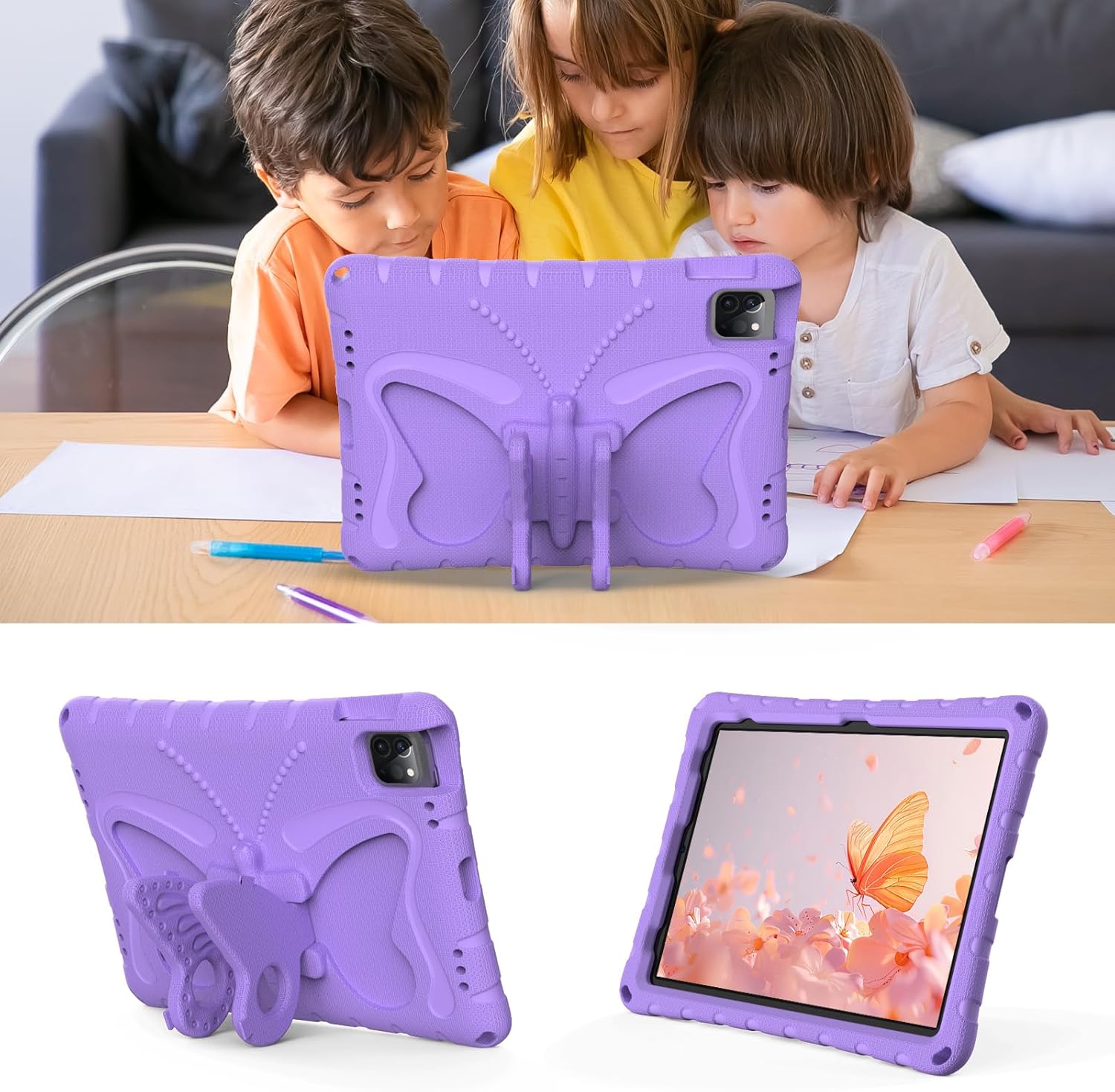 For Apple iPad Series EVA NEW DESIGN Butterfly Soft Tablet Case, Kids Protective Shockproof Case Cover For Childrens