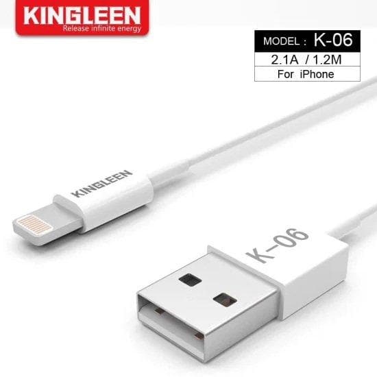 1X 10X 20X KINGLEEN (K06) 1M 2.1A Lightning Fast Charging High Quality Data Sync Cable Cord For Apple iPhone iPad iPod