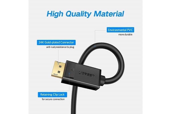 1.8m Display Port to Display Port Cable DP to DP Display Port to Display Port Adapter Male to Male (Black)