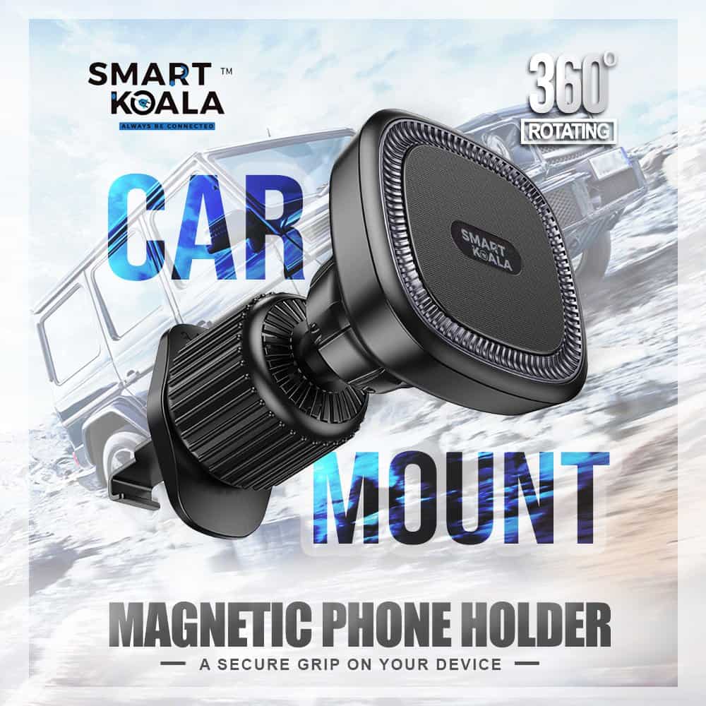 Smart Koala 360 Degree Rotating Air Vent Strong Magnetic Air Vent Car Mount Mobile Phone Holder for 4.5-7 inch iPhone Samsung Google Nokia Oppo Motorola