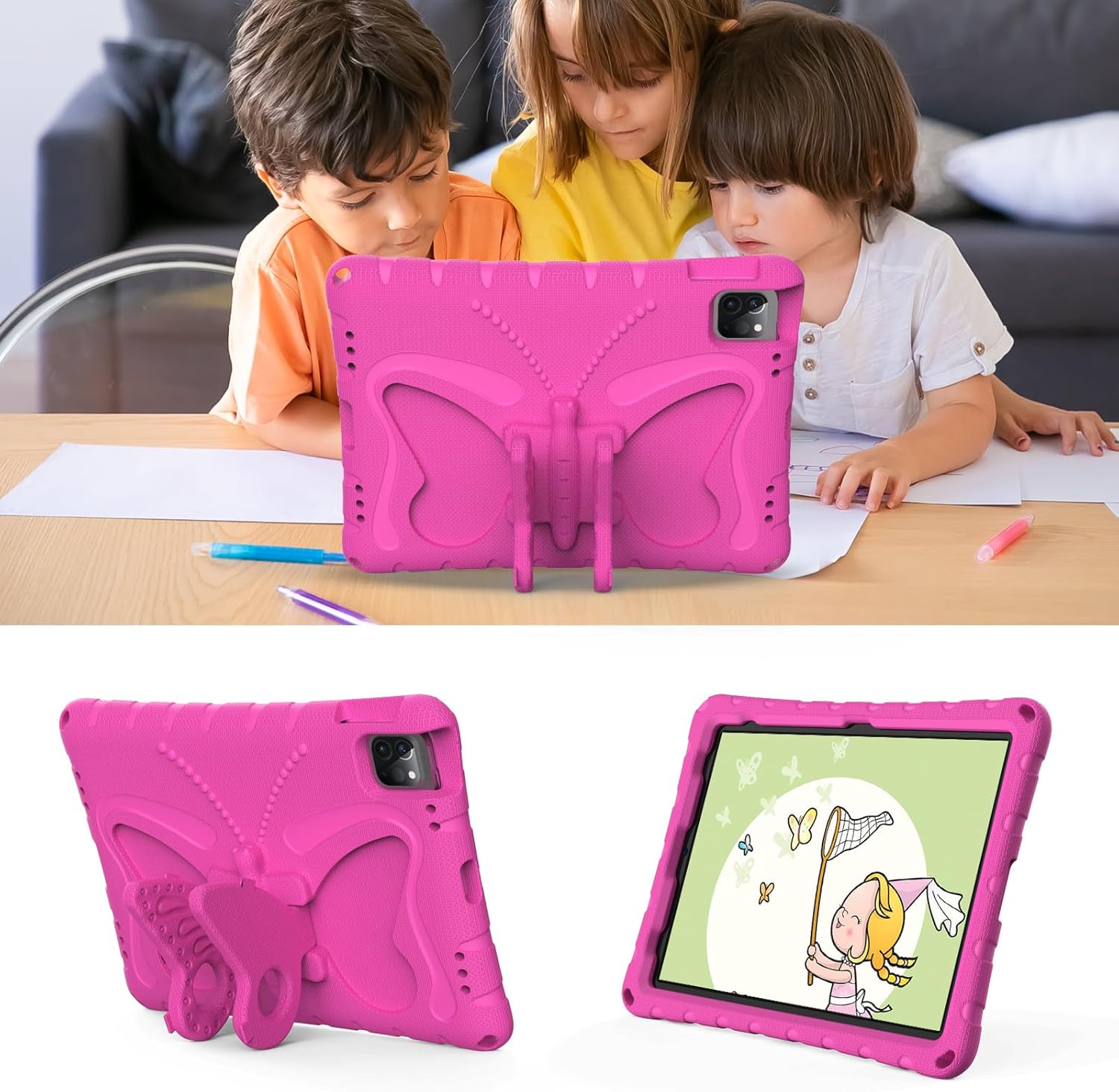 For Apple iPad Series EVA NEW DESIGN Butterfly Soft Tablet Case, Kids Protective Shockproof Case Cover For Childrens