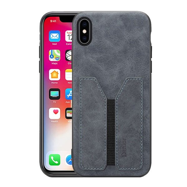 Grey Denior Apple iPhone X /XS Leather Case