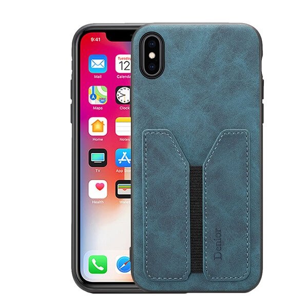 Blue Denior Apple iPhone X /XS Leather Case
