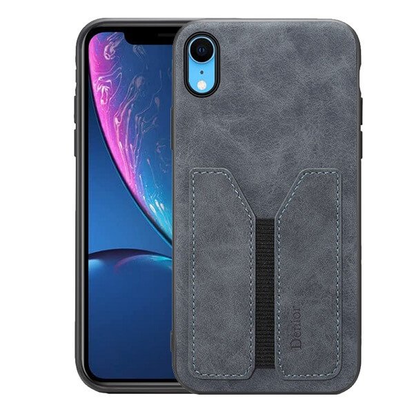 Grey Denior Apple iPhone XR Leather Case