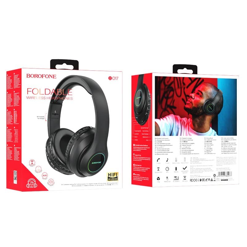Borofone BO17 Wireless Bluetooth 5.0 /TF Card On-ear Headphones (Black)