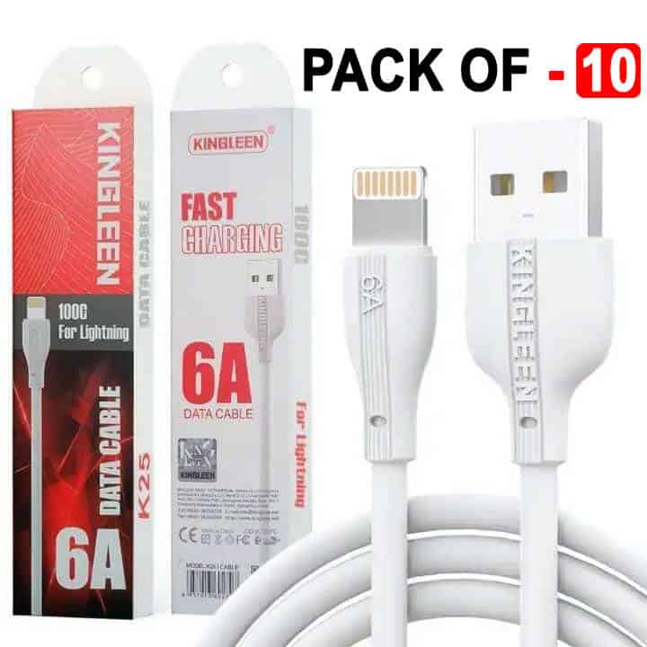 10X 20X 50X KINGLEEN (K25) 1M 6A USB to Lightning Fast Charging Data Cable Cord for iPhone iPad iPod