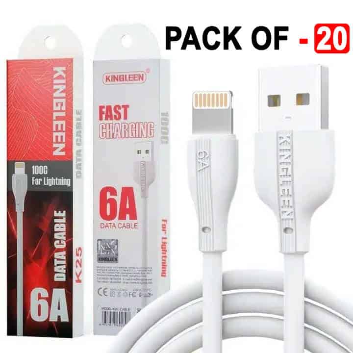 10X 20X 50X KINGLEEN (K25) 1M 6A USB to Lightning Fast Charging Data Cable Cord for iPhone iPad iPod