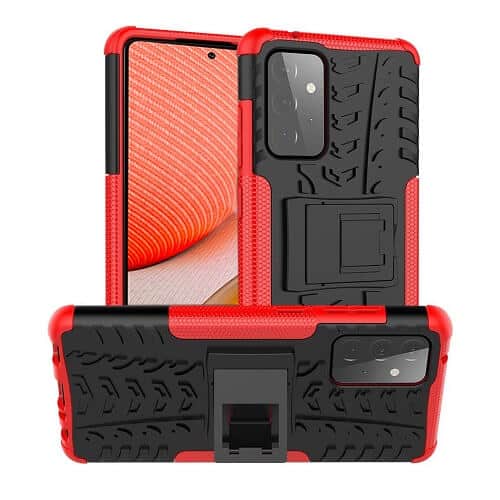 Samsung Galaxy A72 Heavy Duty Case Shockproof Rugged Protective Cover (Red)