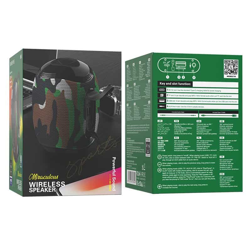 Borofone BR6 Miraculous Sports Portable Wireless Bluetooth Speaker (Camouflage Green)