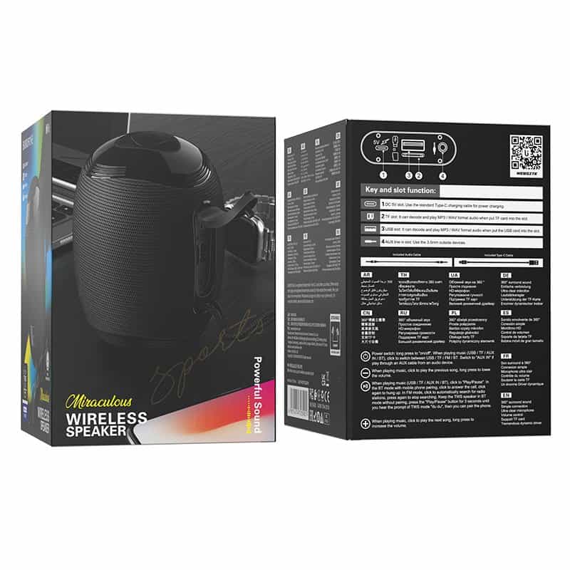 Borofone BR6 Miraculous Sports Portable Wireless Bluetooth Speaker (Black)