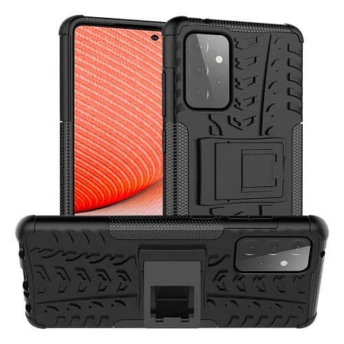 Samsung Galaxy A72 Heavy Duty Case Shockproof Rugged Protective Cover (Black)