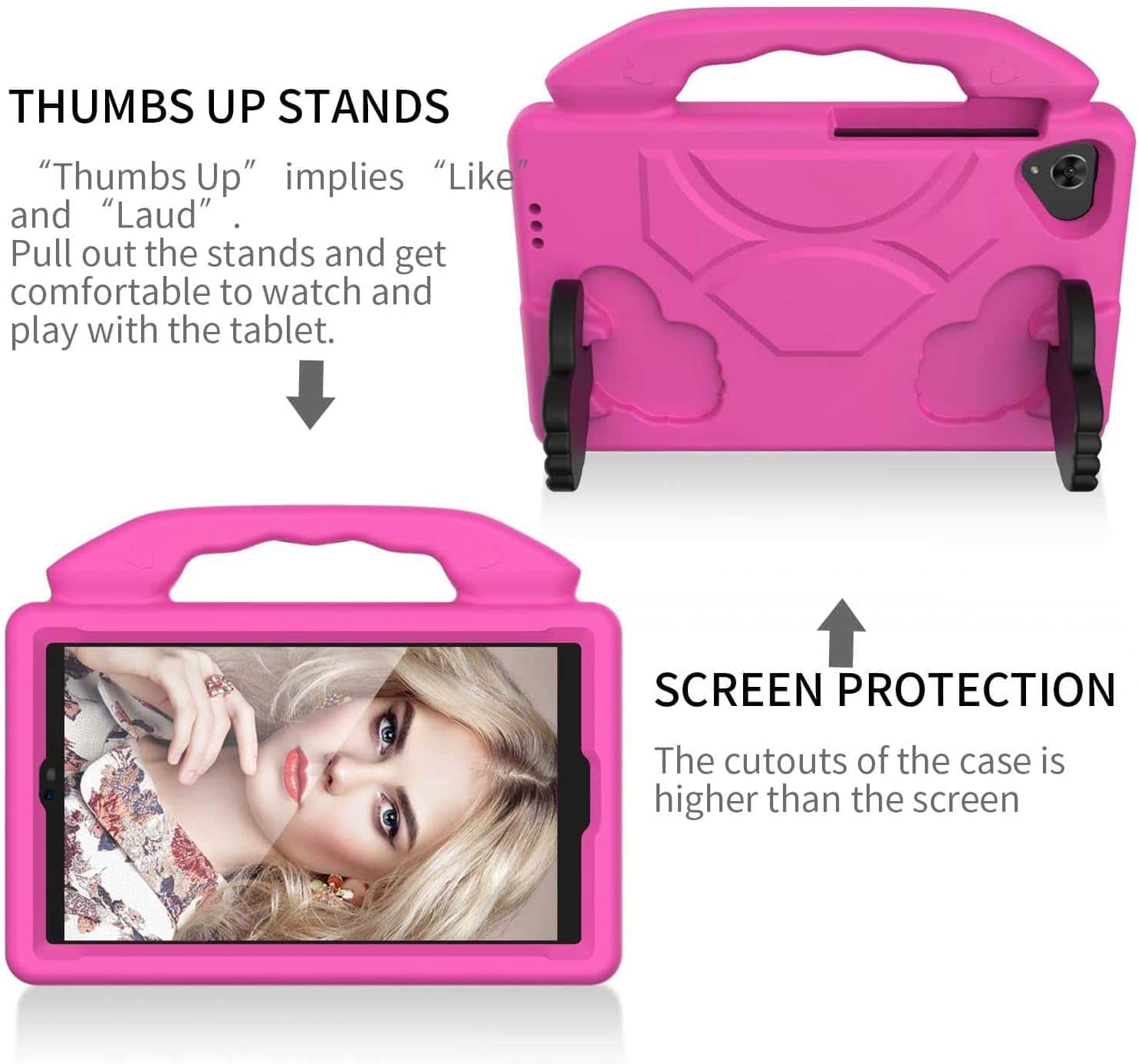 For Apple iPad Series Thumbs UP Kids Lightweight Convertible Handle Protective Shockproof Case