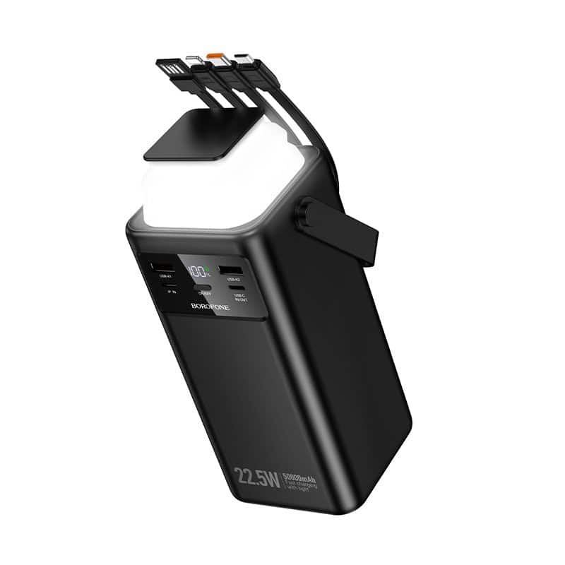 Borofone BJ65A 50000mAh High Capacity 22.5W+PD20W 4 Cables Portable Power Bank (Black)