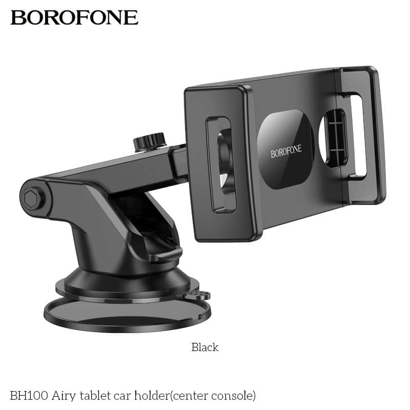 Borofone BH100 Airy Universal Tablet /Mobile Phone Car Mount Holder For 4.7 to 12.9 inch For iPhone / iPad / Galaxy Tab / Lenovo Tab (Black)