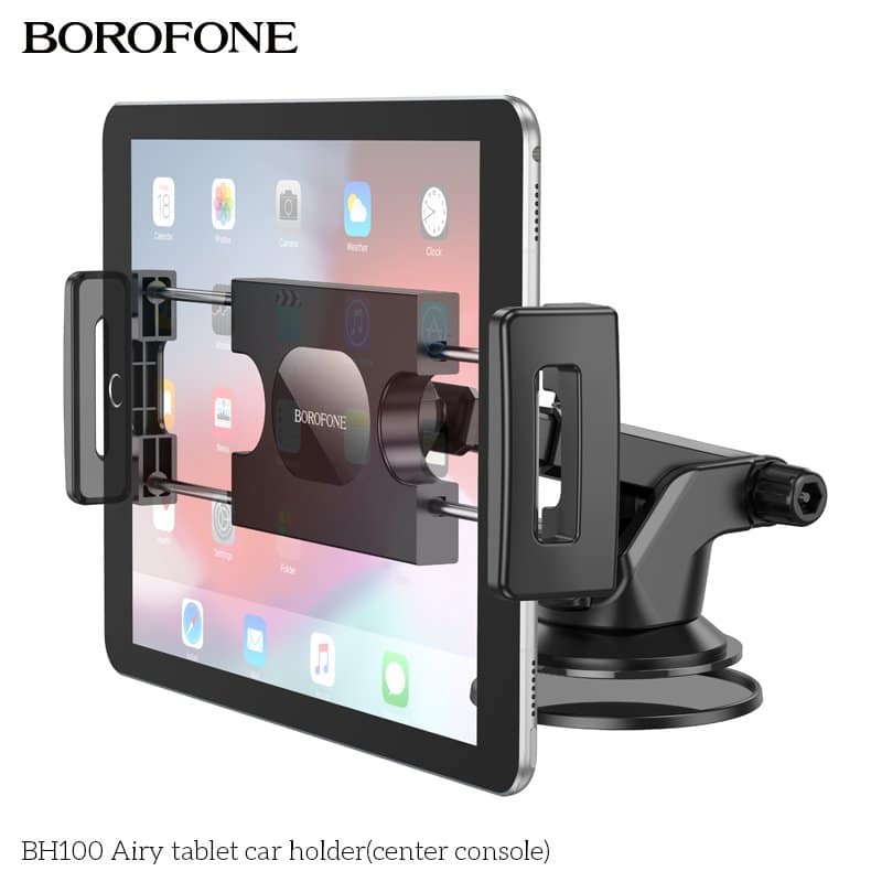 Borofone BH100 Airy Universal Tablet /Mobile Phone Car Mount Holder For 4.7 to 12.9 inch For iPhone / iPad / Galaxy Tab / Lenovo Tab (Black)