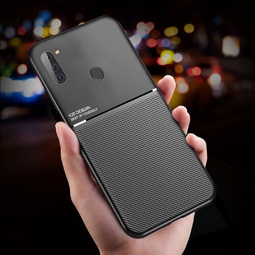 For Samsung Galaxy A11 Business Style Luxury Matte Soft Silicone Drop Resistant Case Cover (Black)