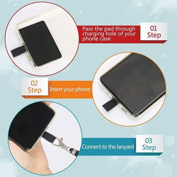 (2 Pack) Phone Lanyard , Wrist Lanyard and Neck Lanyard Ultrathin Pad for Keys ID Badge Set Phone Tether for iPhone, Galaxy & Most Smartphones