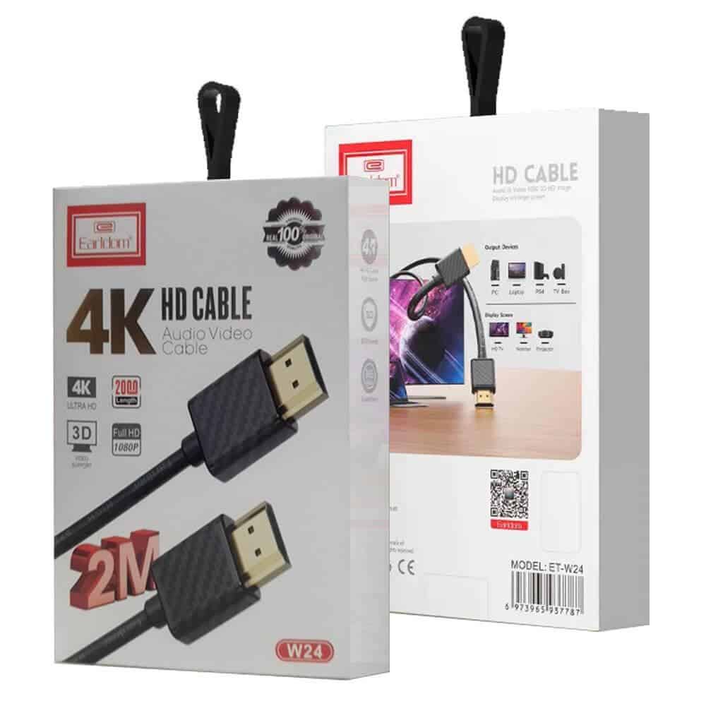 Earldom ET-W24 2M /5M Full Ultra HD 1080P 4K 3D Video Support HDMI Audio Video Cable Cord