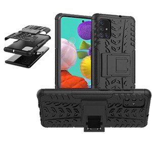 Samsung Galaxy A51 Shockproof Heavy Duty Tough Rugged Case Cover (Black)