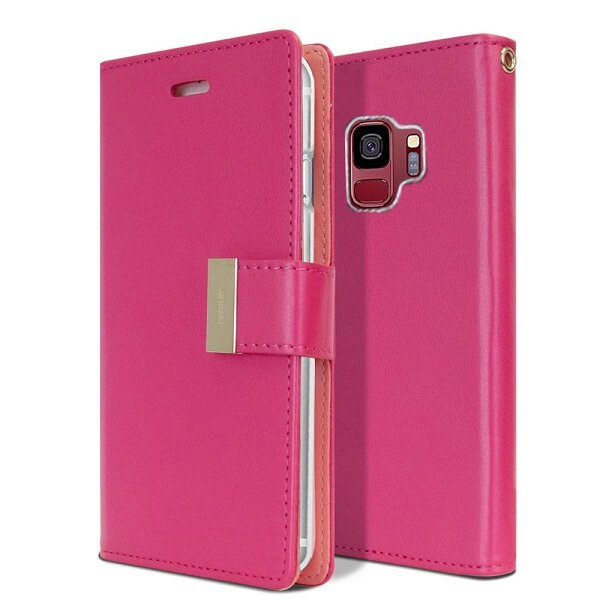 Goospery Samsung Galaxy S9 Rich Diary Hot Pink Wallet Case