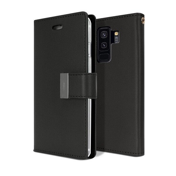 Goospery Samsung Galaxy S9 Plus Rich Diary Black Wallet Case for Sale