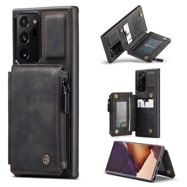 Samsung Galaxy Note 20 Ultra Black CaseMe Back Zipper Wallet Case