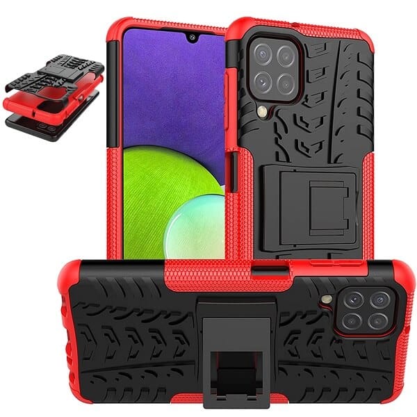 Samsung Galaxy A22 4G Red Heavy Duty Shockproof Case Cover