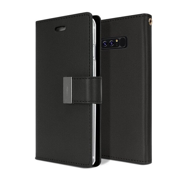 Goospery Samsung Galaxy Note 8 Rich Diary Black Wallet Case For Sale