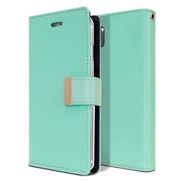 Goospery Samsung Galaxy Note 10 Rich Diary Aqua Wallet Case For Sale