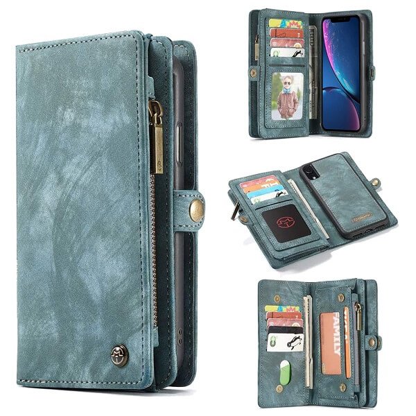 Sky Blue Zipper & Detachable Pouch Wallet Flip Wallet Case for Sale