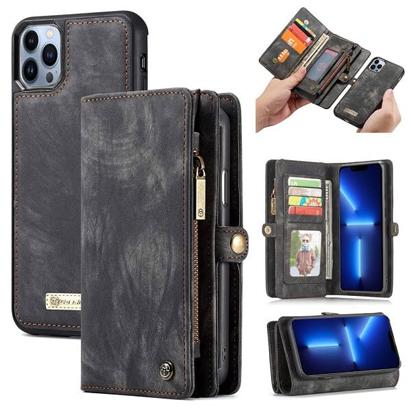 Apple iPhone 13 Pro Max Sky Blue Detachable Pouch Wallet Flip Case