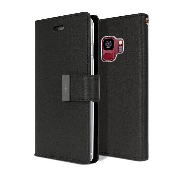 Goospery Samsung Galaxy S9 Rich Diary Black Wallet Case