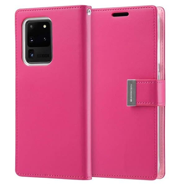 Goospery Galaxy S20 Ultra Rich Diary Hot Pink Wallet Case