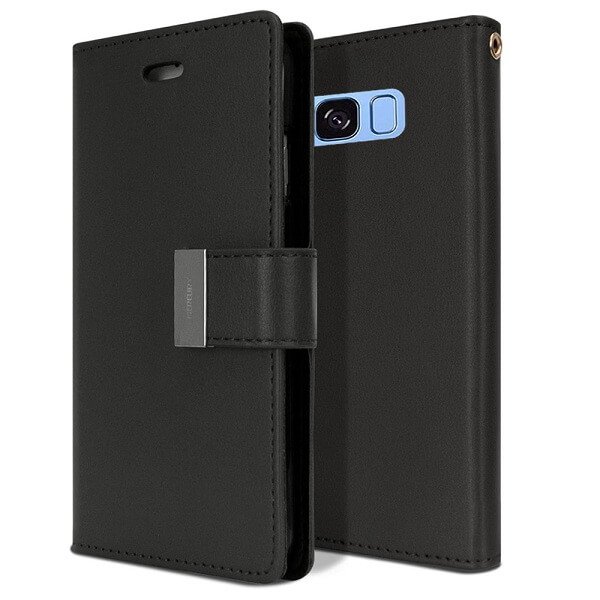 Goospery Samsung Galaxy S8 Plus Rich Diary Black Wallet Case