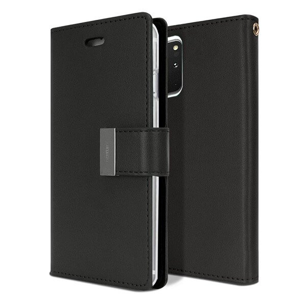 Goospery Galaxy S20 Plus Rich Diary Black Wallet Case